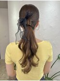 kana 結婚式 ポニーテール