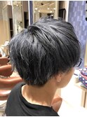 ハイライトセンターパートメッシュダブルカラーツーブロック