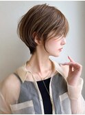 前髪なし小顔ひし形丸み耳掛け大人ショート20代30代40代50代＊