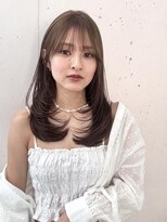ヘアラウンジ ビーチ 青山 外苑前(hair lounge BEACH) ワンカールでまとまるロングレイヤーオリーブベージュ