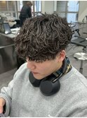 シャドウパーマラウンドマッシュフェザーパーマメンズパーマ眉毛