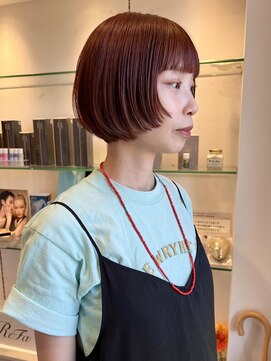 チェリーレッド バーガンディ ミニボブレイヤー ウルフボブ 丸み