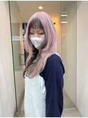 ペールピンク/フェイスフレーミング/ロングレイヤー