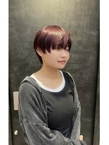 フェイバリットガーデン(favorite garden) マッシュショートにワインレッド 20代30代40代大人かっこいい