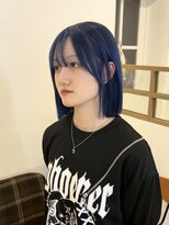ヘアー ミュゼ 大西店(HAIR Musee) ボブ/ネイビーカラー/ブリーチカラー
