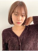 大人ボブ/ニュアンスボブ/ベージュカラー/20代30代