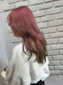 ビランチェ 池袋(bilancia) ピンクカラーグラデーション裾カラーポイントカラー