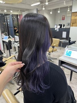 アジールヘア 所沢プロペ通り店(agir hair) インナーダークラベンダーネイビー紫アメジスト所沢