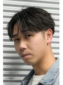 フェザーパーマフェザーショートセンターパートブルーブラック柏