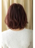 □ミルクティーピンクハイライトふわミディ403戸頭20代30代40代