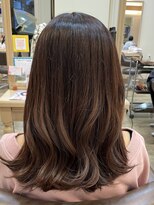 アルターリール(aL ter Rire)&nbsp;くびれヘア/アプリコットオレンジ/ハイライトカラー/澤瑞絵