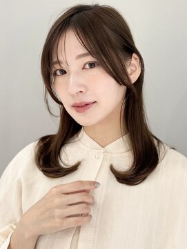 アグノス 青山(Agnos) うるツヤワンカール前髪セミディ外ハネボブデジタルパーマ