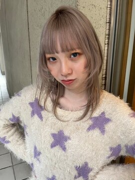 サラ 山口店(SARA) ウルフレイヤー/顔周りレイヤー/ミルクティー/ハッシュカット