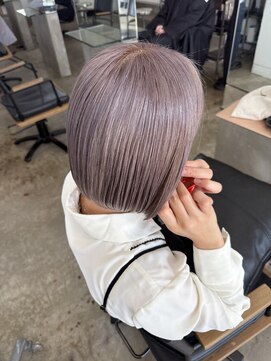 ノートエートル 西金沢(Nought etre) ケアブリーチ/ハイトーン/ピンクムラサキ/ボブ/ボブスタイル