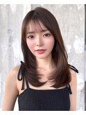 ミディアムレイヤーカット/20代30代40代/顔周りカットワンカール