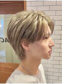 毛流れニュアンスパーマ大宮ハイライトメッシュフェザーウルフ
