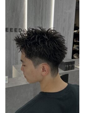 REEED 渋谷店 メンズ縮毛矯正/ニュアンスパーマ【リード】【4/3 NEW OPEN(予定)】 MEN’S HAIR/黒髪スパイキーショート