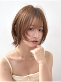 顎下ボブレイヤー×オレンジベージュ