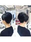 黒髪アシメトリーデザインショート！＜本橋寛道＞
