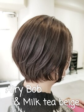 ピュア プレイス ラボ(PURE PLACE LABO) 【PURE PLACE×北島】エアリーボブ×ミルクティベージュ