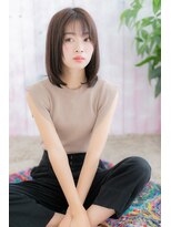 ミック 日暮里店(miq)&nbsp;ナチュラル感◎黒髪艶カラークラシカルワンカールロングボブb