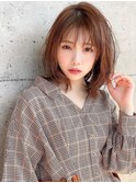 《Agu hair》柔らかオレンジベージュミディ