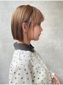 フェザーバングが大人かわいい＃キレイめカーキグレージュ