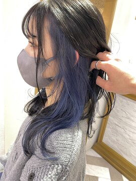 ロンドアベニール 北千住(Lond avenir) インナーカラー　ラベンダーブルー　イメチェン　北千住