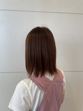 ヘアメイクアン(Hair Make Une) ナチュラルカラー　ピンクブラウン　COTAトリートメント