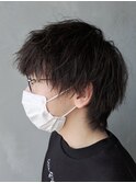 マッシュウルフ緩めスパイラルパーマ