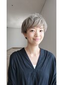 ハイトーンの丸みマッシュショート/ショートカット/ショートヘア