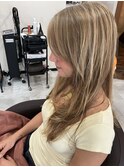 流しバングのロングヘア