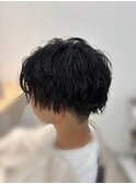 MEN’S HAIR/波巻きパーマ/センターパート/木更津