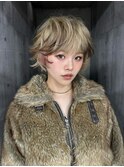ブリーチ/レイヤーカット/ハッシュカット/ルーツカラー