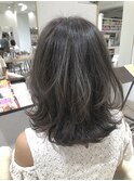 「お客様施術後フォト」レイヤースタイル　アッシュグレイ