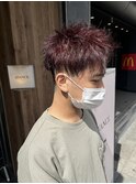 MEN'S HAIR ブリーチ×ワインレッド