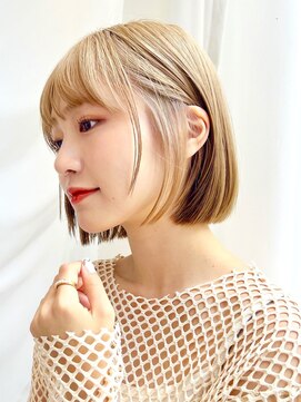 アフロートリノ(AFLOAT Leino) 【修】20代30代40代◎透明感カラー×韓国切りぱなしボブ