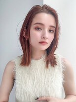 アグ ヘアー ラクエ 二戸店(Agu hair laque) 《Agu hair》ベビーピンク×かきあげストレートロブ