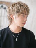 外国人風カラーでモテ髪の束感くせ毛風ミニウルフW南越谷