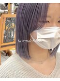 切りっぱなしボブラベンダー透明感カラー20代30代