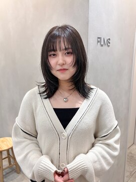 フィルムス 渋谷(FILMS) ミニウルフレイヤーカット顔周り前髪韓国ミディアムロング/銀座