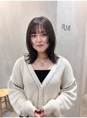 ミニウルフレイヤーカット顔周り前髪韓国ミディアムロング/銀座