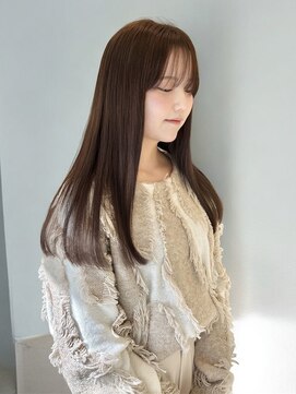 シエル バイ ケンジ 登戸 生田(CIEL by KENJE) マロンブラウンブリーチなしカラー20代縮毛矯正ロング