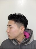 メンズカットオールバックフェード