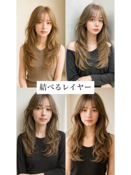 ノラ ヘアーサロン(NORA HAIR SALON) ナチュラル小顔前髪あり後れ毛サイドバング結べるボブくびれヘア