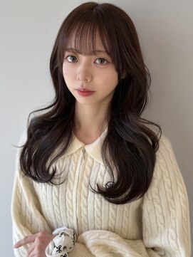 ソラ 広尾店(SORA) ロングレイヤー/グレージュ/顔周りカット