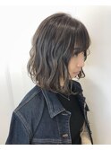 グレージュの切りっぱなしボブ【Grape vine 新小岩】