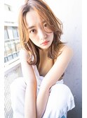 韓国風ミディ＃前髪くびれイメチェンラベンダーカラー