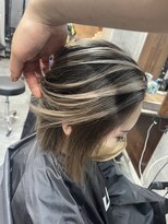 ラフ(LAFF)&nbsp;#バレイヤージュ#グレージュカラー#ボブウルフ#ココアベージュ