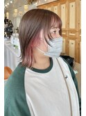 ベージュ×ペールピンク